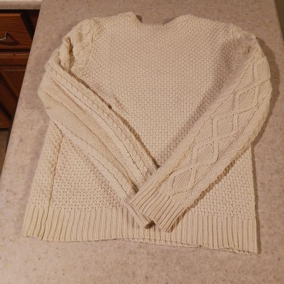 Lauren Ralph Lauren Textured Crew Neck Knit Sweater Cream Size L - Picture 5 of 12